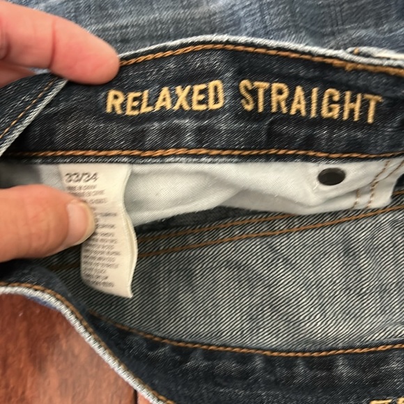 American Eagle Outfitters Men's Dark Blue Relaxed Straight Jeans Size 33/34 - Picture 4 of 7